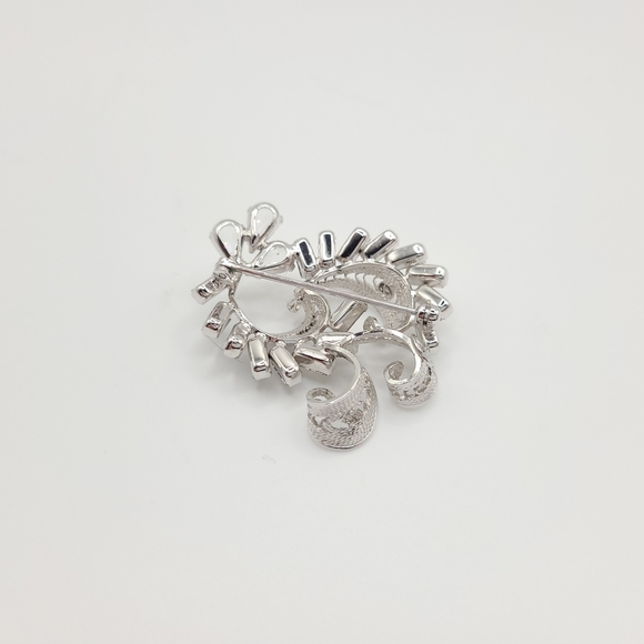 Silver Brooch with Rhinestones - Picture 2 of 10